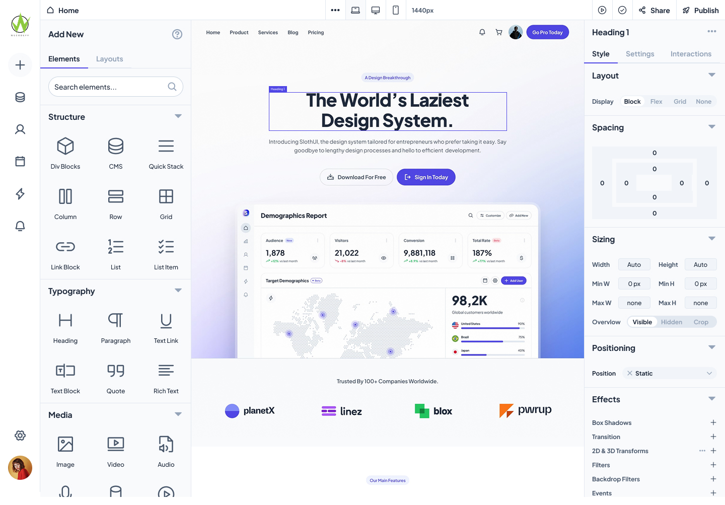 Builder Interface Preview